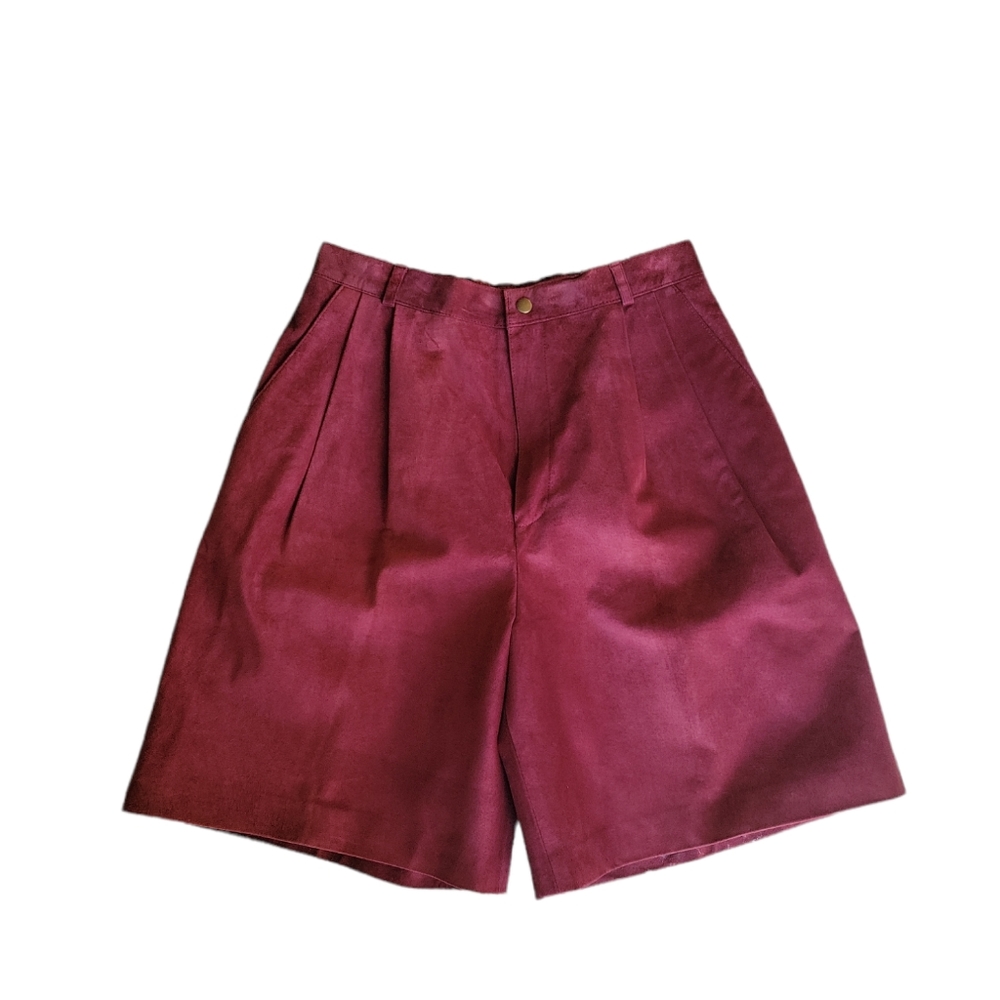 Vintage 1980s burgundy/red suede wide shorts